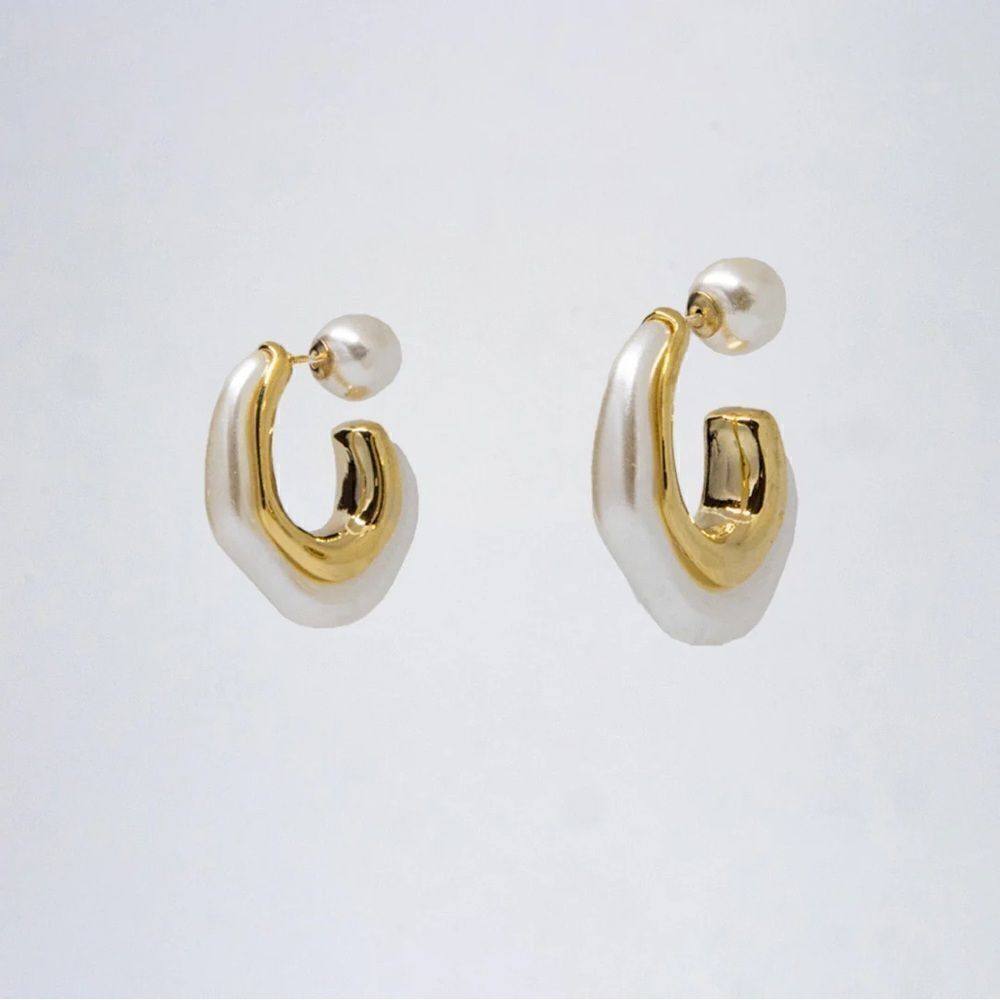 Pearl cuff earrings #216